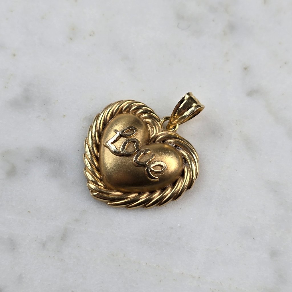Womens Vintage 14k Gold Michael Anthony Love Heart Pendant 18g E6563 475$